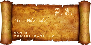 Piri Máté névjegykártya